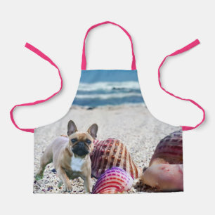 French bulldog on beach apron