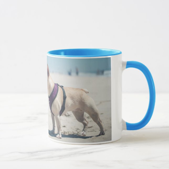 French Bulldog On Beach Mug (Right)