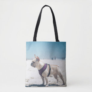 French Bulldog On Beach Tote Bag