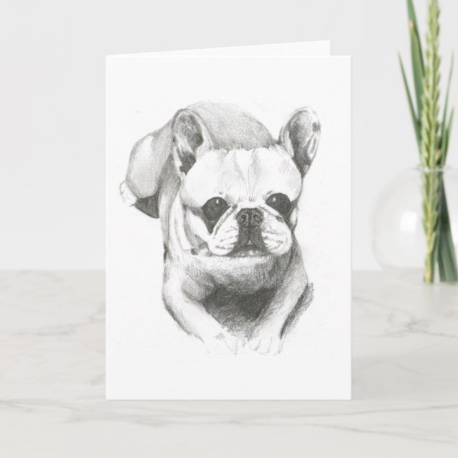 French Bulldog on blank card (Front)