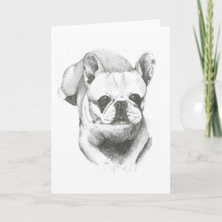 French Bulldog on blank card