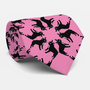 French Bulldog on pink Tie