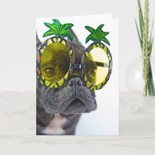 French Bulldog on the Beach Card (Front)