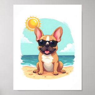 French Bulldog on Vacation Poster