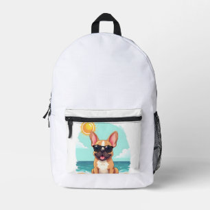 French Bulldog on Vacation Printed Backpack