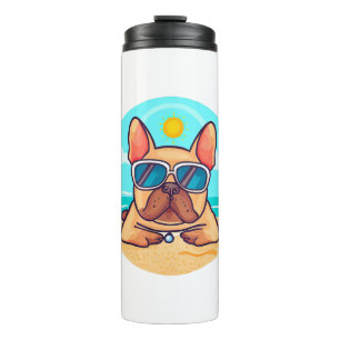 French Bulldog on Vacation Thermal Tumbler