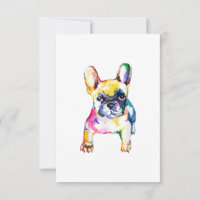 French Bulldog Original Watercolor Drawing Gift