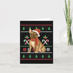 French Bulldog Outfit Santa Christmas Card