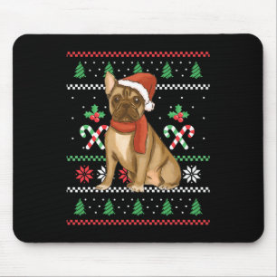 French Bulldog Outfit Santa Christmas Mouse Pad