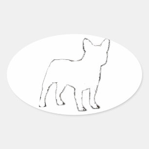 french bulldog oval sticker