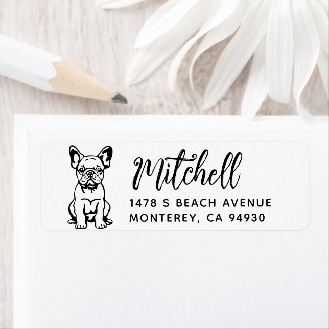 French Bulldog Owner Return Address Dog Owner Label (Insitu)