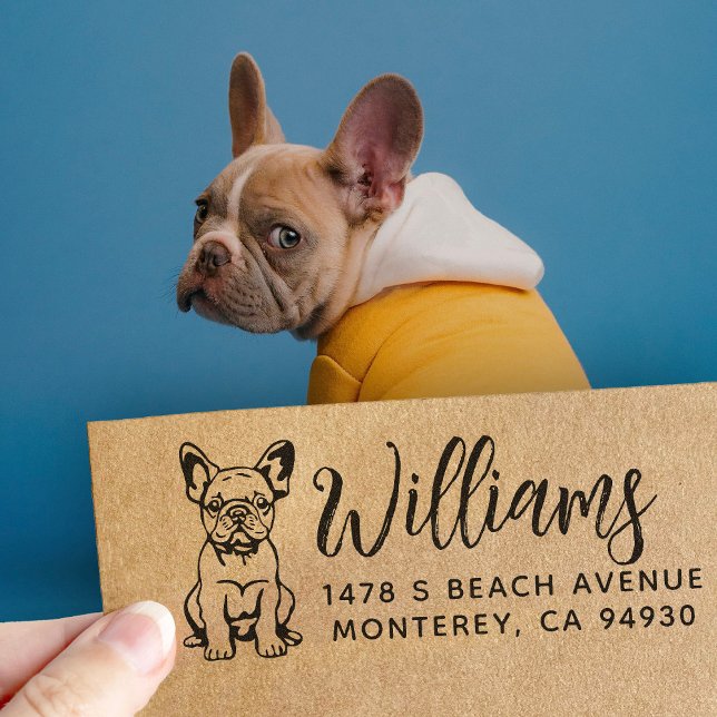 French Bulldog Owner Return Address Dog Owner Rubber Stamp (Creator Uploaded)