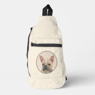 French Bulldog Painting Fawn Cute Original Dog Art Sling Bag