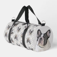 French Bulldog Painting White Black Pied Dog Art