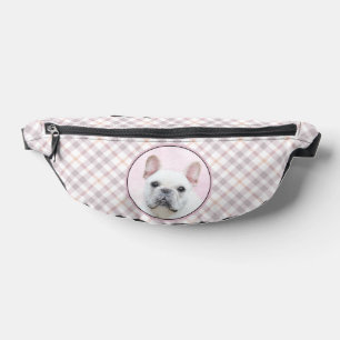 French Bulldog Painting White Cream Pet Dog Art Bum Bags
