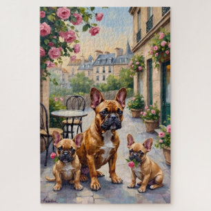 French Bulldog Paris Garden Art Jigsaw Puzzle