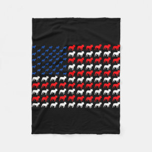 French bulldog patriotic american flag frenchie fleece blanket