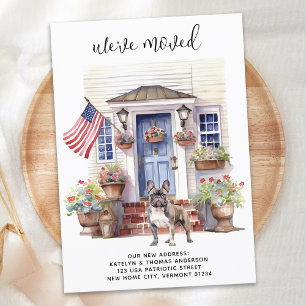 French Bulldog Patriotic Custom Pet Dog Moving Announcement