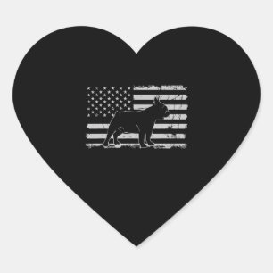 French Bulldog Patriotic Dog Lover Gifts Heart Sticker