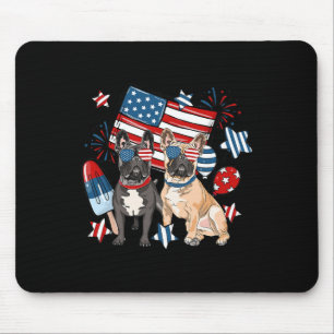 French Bulldog Patriotic Frenchie 4th Of July Usa  Mouse Pad