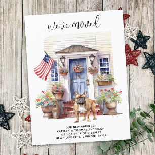 French Bulldog Patriotic Personalised Dog Moving Announcement Postcard