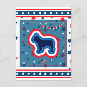 French Bulldog Patriotic Red White Blue 4th July Holiday Postcard