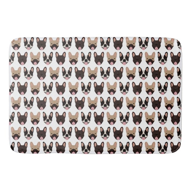 French Bulldog Pattern Bath Mat (Front)