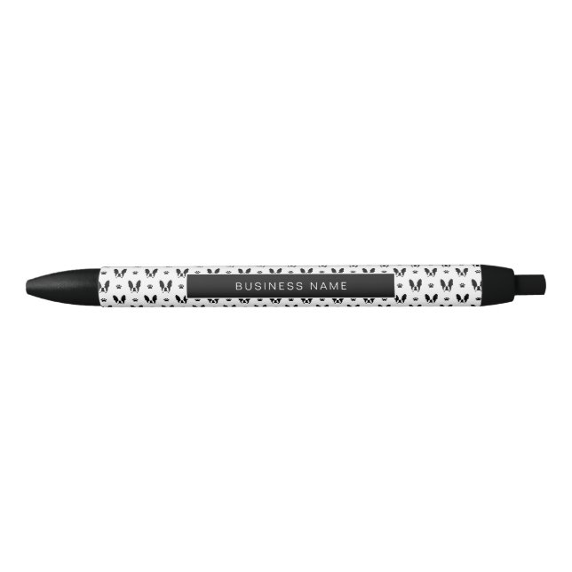 French bulldog pattern black ink pen (Front)
