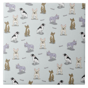 French bulldog pattern ceramic tile