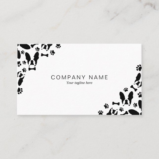 French Bulldog pattern corner Business Card (Front)