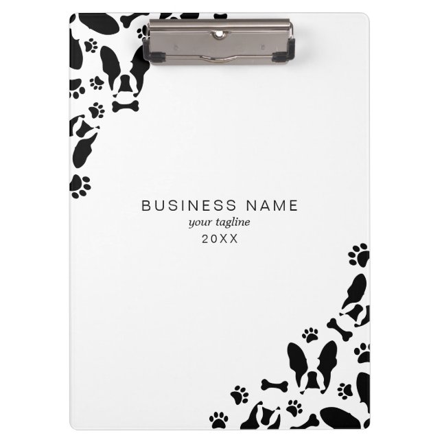 French Bulldog pattern corner Clipboard (Front)