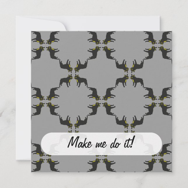 French Bulldog Pattern Invitation (Front)