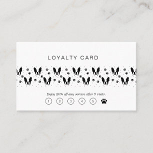 French bulldog pattern loyalty card