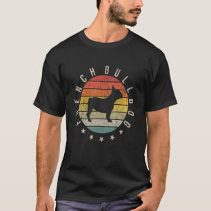 French Bulldog Paw Vintage Retro Dad Mum Women Pet T-Shirt