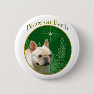 French Bulldog Peace 6 Cm Round Badge