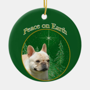 French Bulldog Peace Ceramic Ornament