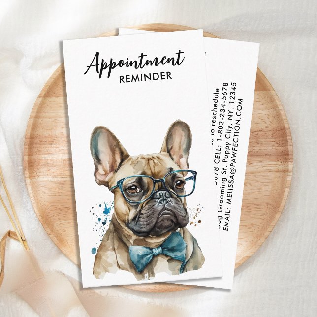 French Bulldog Personalised Dog Groomer Pet Sitter Appointment Card (Creator Uploaded)