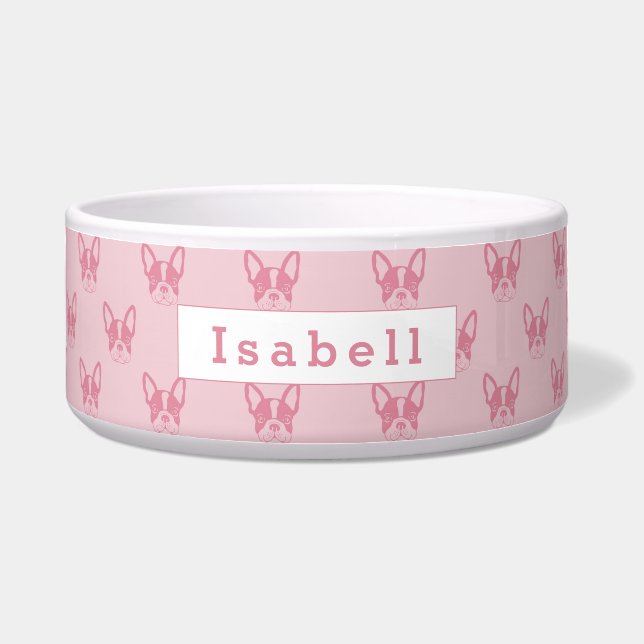 French Bulldog Personalised Dog Water Bowl (Front)