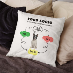 French Bulldog Personalised Food Logic Flowchart Cushion