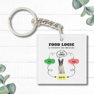 French Bulldog Personalised Food Logic Flowchart Key Ring