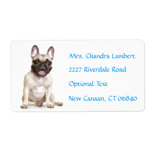 French Bulldog Personalised Name Address Label