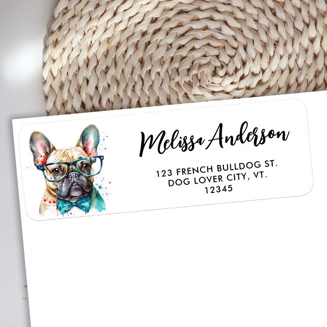 French Bulldog Personalised Pet Dog Return Address Label (Creator Uploaded)