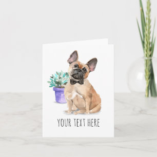 French Bulldog Personalized Text Greeting Card