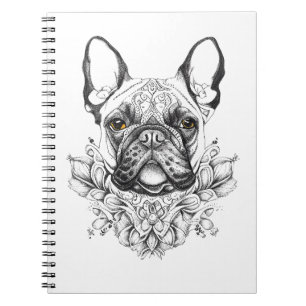 French Bulldog Pet Animal Nature Illustration Art  Notebook