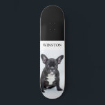 French Bulldog Pet Photo Skateboard<br><div class="desc">Does your dog skateboard, or ride with you? Just add your dog's photo and name to this cool modern skateboard.</div>