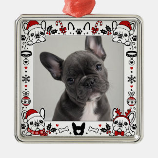 French Bulldog Photo Frame Cute Dog Metal Ornament
