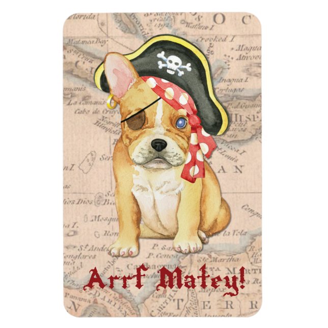 French Bulldog Pirate Magnet (Vertical)
