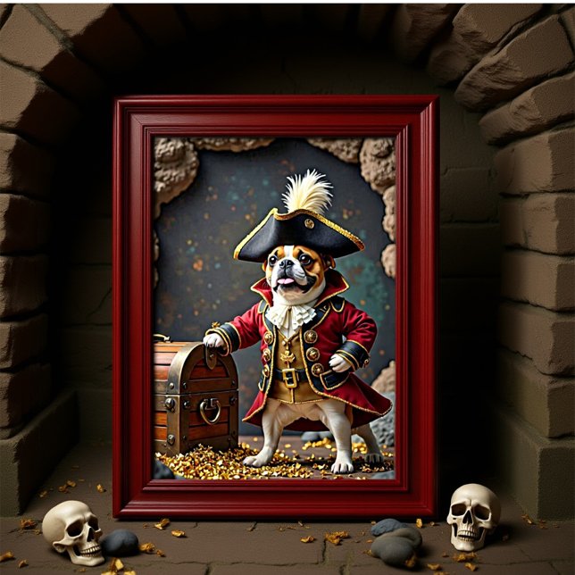 French Bulldog Pirate Treasure Guardian Poster (Creator Uploaded)