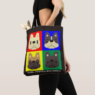 French Bulldog Pixel Style Tote Bag