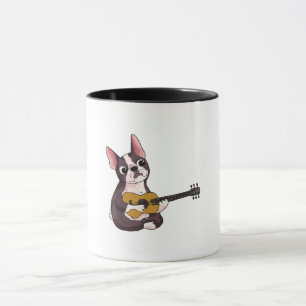 French Bulldog Playing Guitar Funny Guitarist Mug